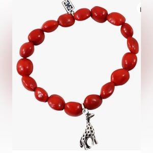 Peruvian Bracelet with Huayruro Red Seeds and Giraffe Charm By Evelyn Br…
